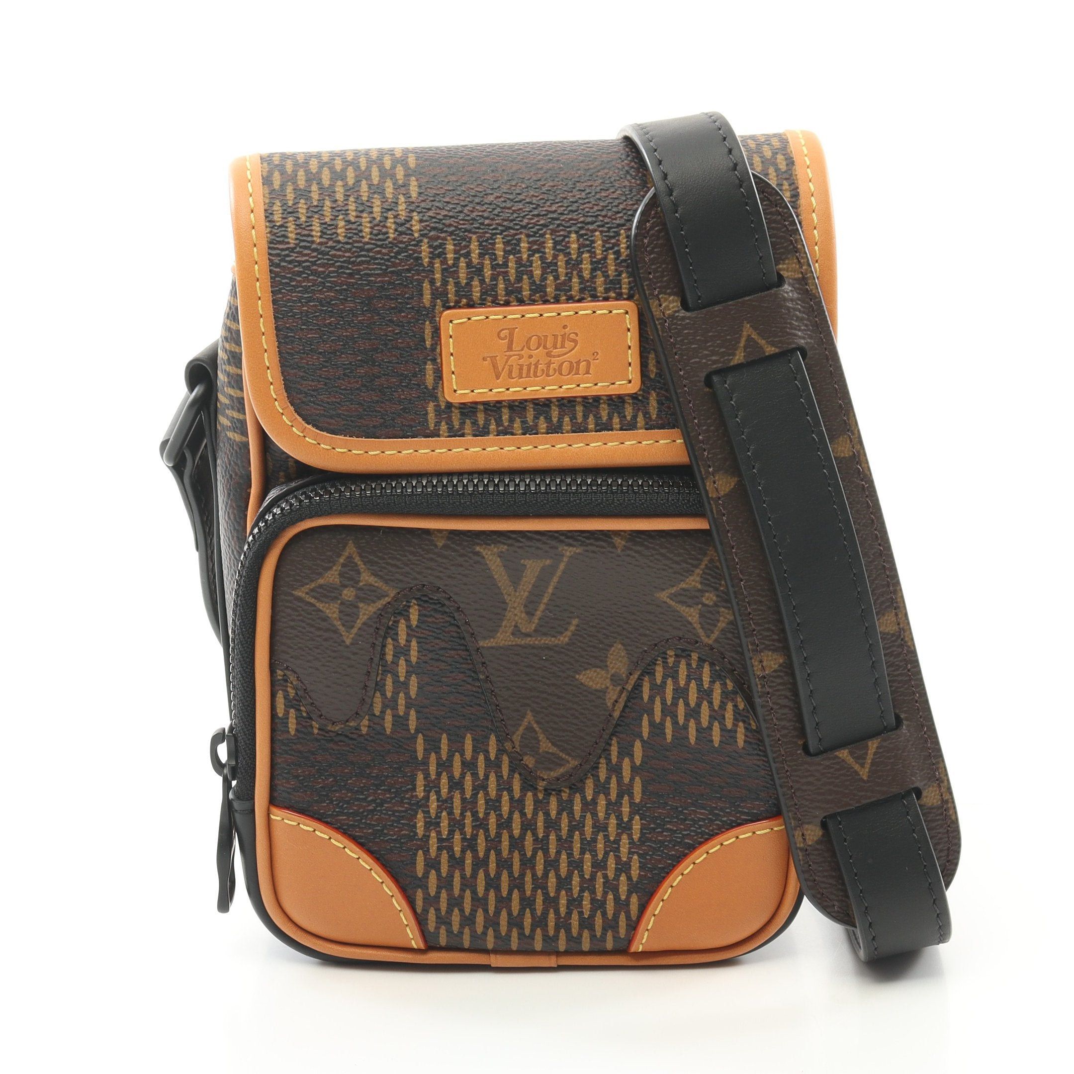 Louis Vuitton Louis Vuitton Louis Vuitton * Nigo Amazon Messenger Damier Ebene Giant Monogram Shoulder Bag Leather Brown Black Size ONE SIZE - 1 Thumbnail