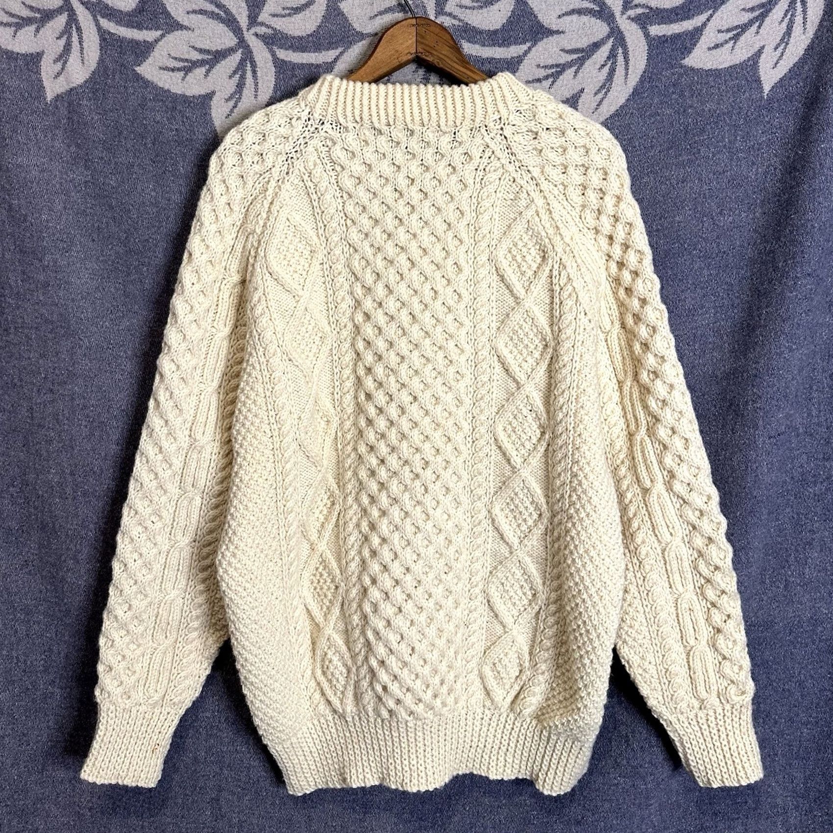 Vintage VINTAGE John Molloy Irish Aran Fisherman Wool Sweater Cream Adult L/XL Size US XL / EU 56 / 4 - 6 Thumbnail
