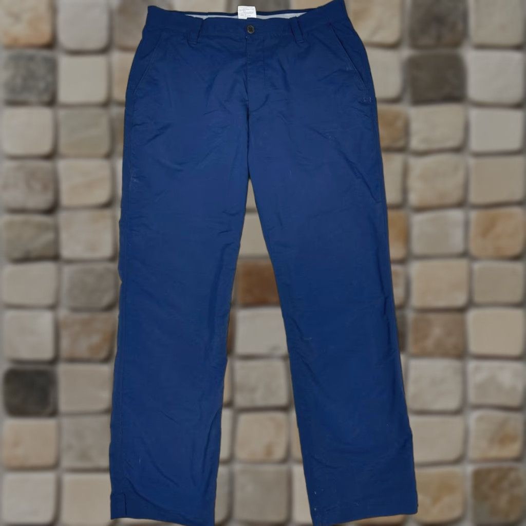 Under Armour Under Armour Performance Chino Pants Mens 36 Blue Stretch Mid Rise Straight Leg Pants Size US 36 / EU 52 - 1 Thumbnail
