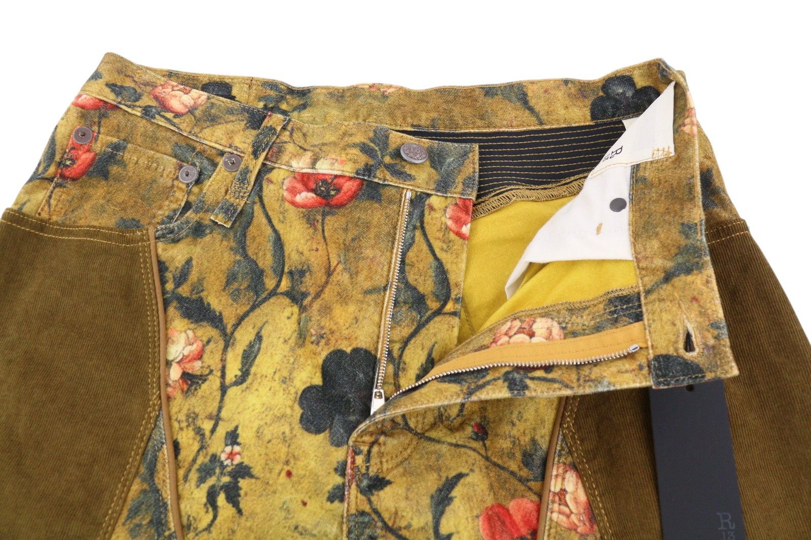 R13 SLOUCH MOTOCROSS 27 Antique Floral Velveteen PF25 86541 Size 27" / US 4 / IT 40 - 6 Thumbnail