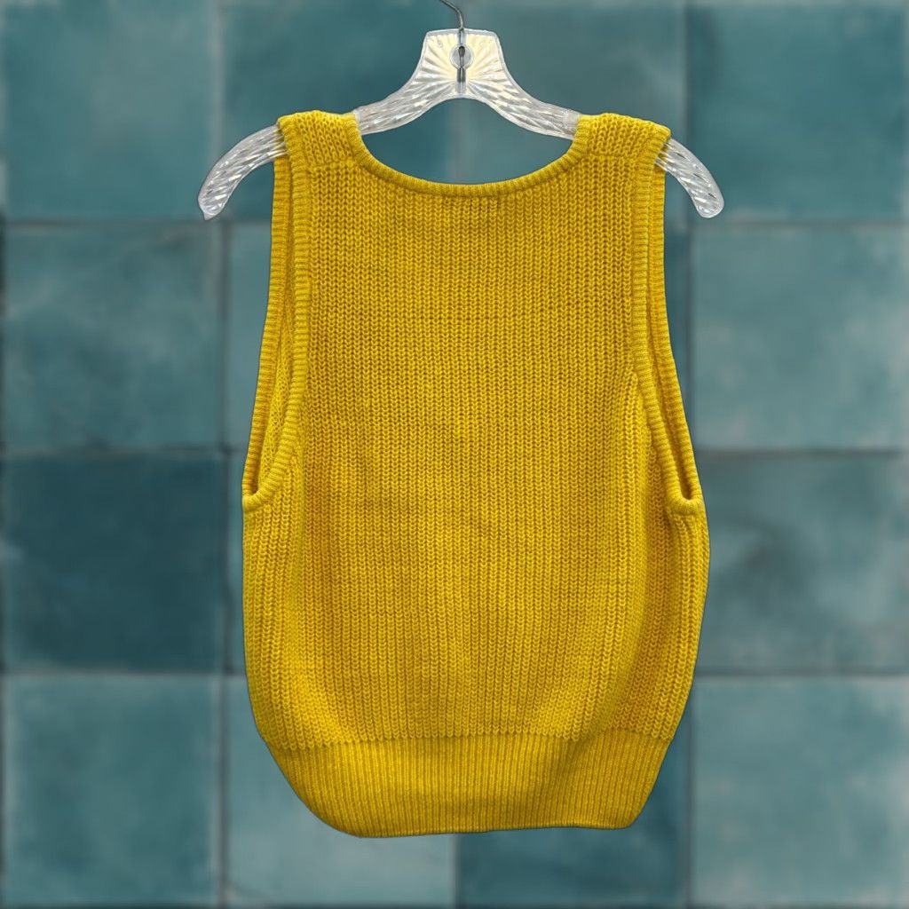 Vintage VINTAGE 90s Sweater Vest Womens S Yellow Knit Preppy Academia Petites S Medium? Size S / US 4 / IT 40 - 1 Thumbnail