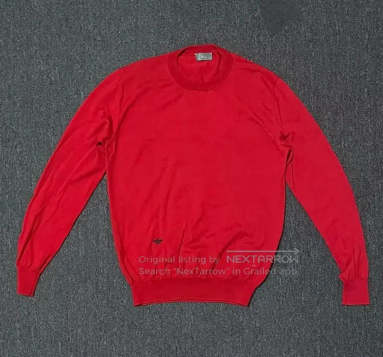 Dior Dior Red Wool Sweater with Bee Motif. Size US M / EU 48-50 / 2 - 1 Thumbnail