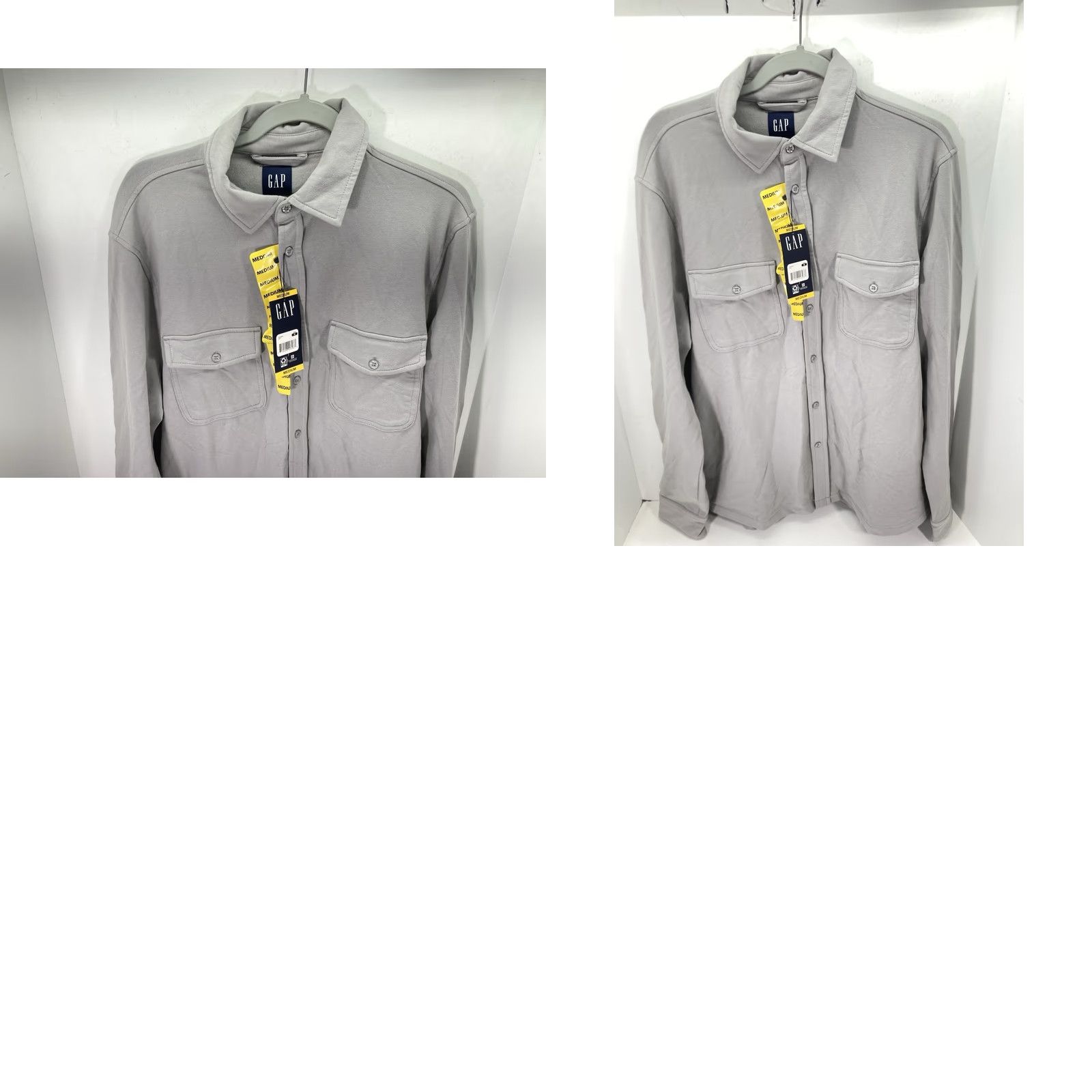 Gap Gap Knit Shirt Men Medium Gray Button Long Sleeve Cotton Blend Stretch NWT Size US M / EU 48-50 / 2 - 9 Thumbnail