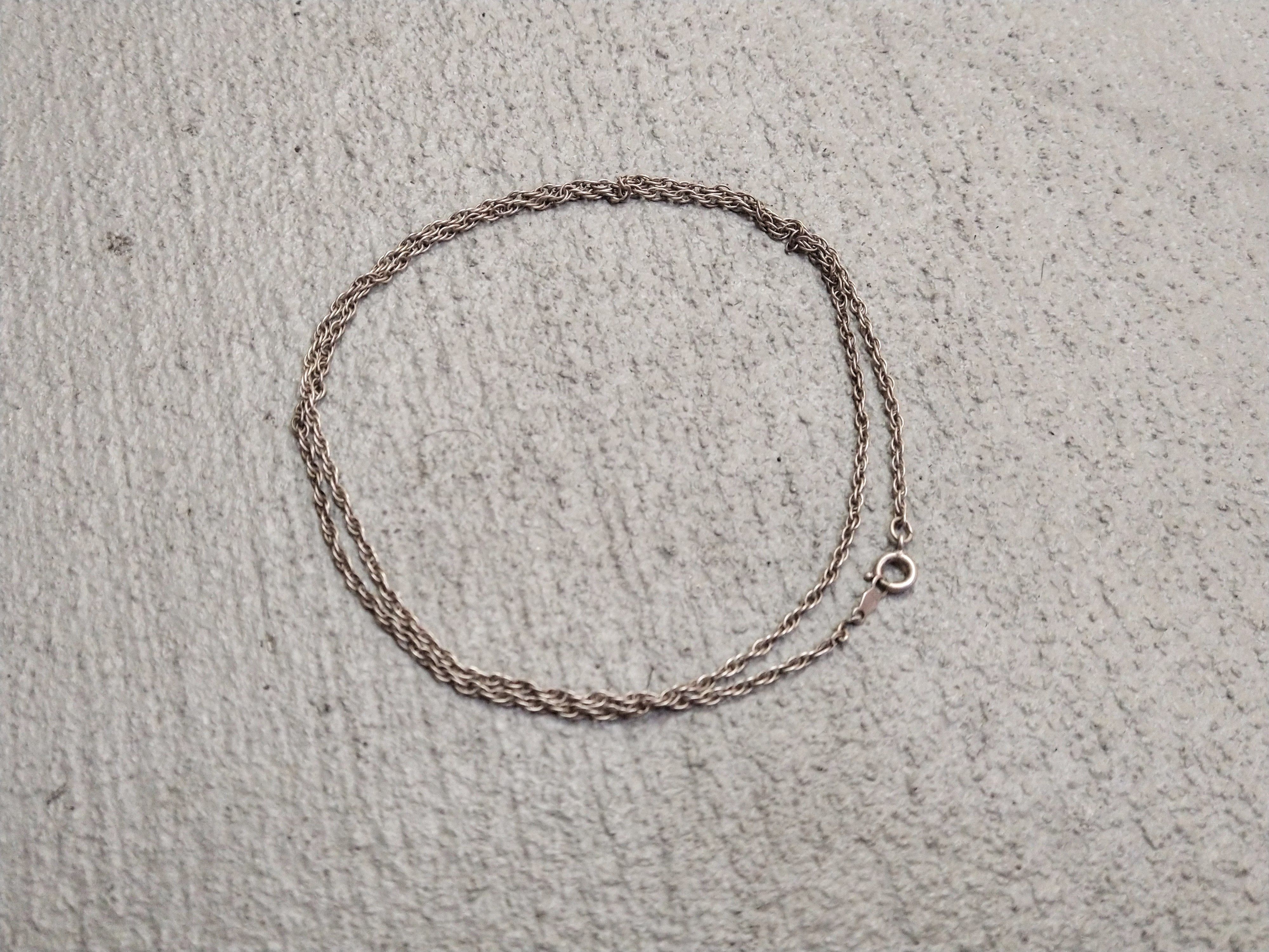 Jewelry Vintage Sterling Silver Necklace Oval Chain Link 21" Size ONE SIZE - 1 Thumbnail