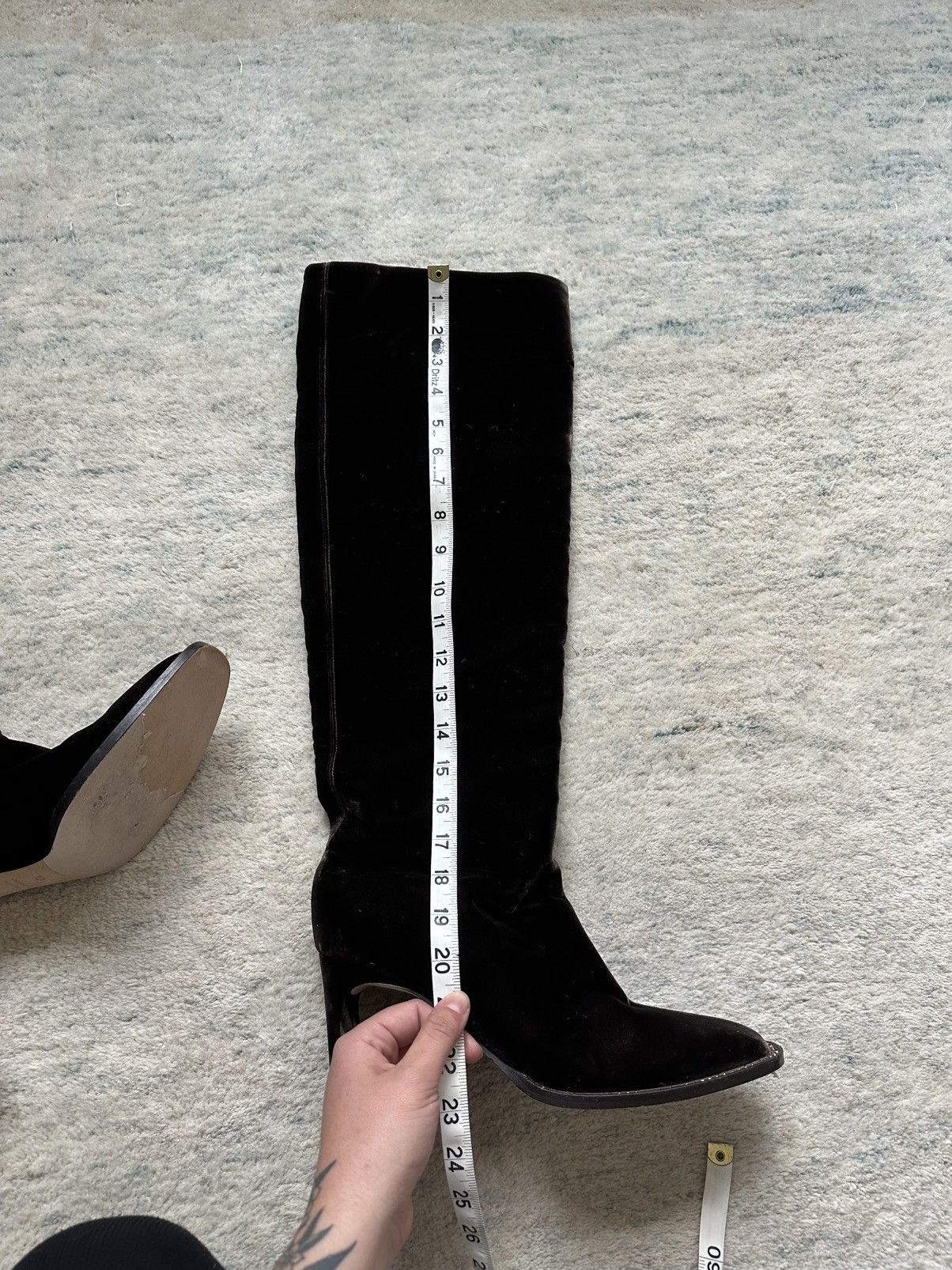 Tamara Mellon Tamara Mellon Eclipse 75 Velvet Brown Rhinestone Tall Boots Size US 10.5 / IT 40.5 - 11 Thumbnail