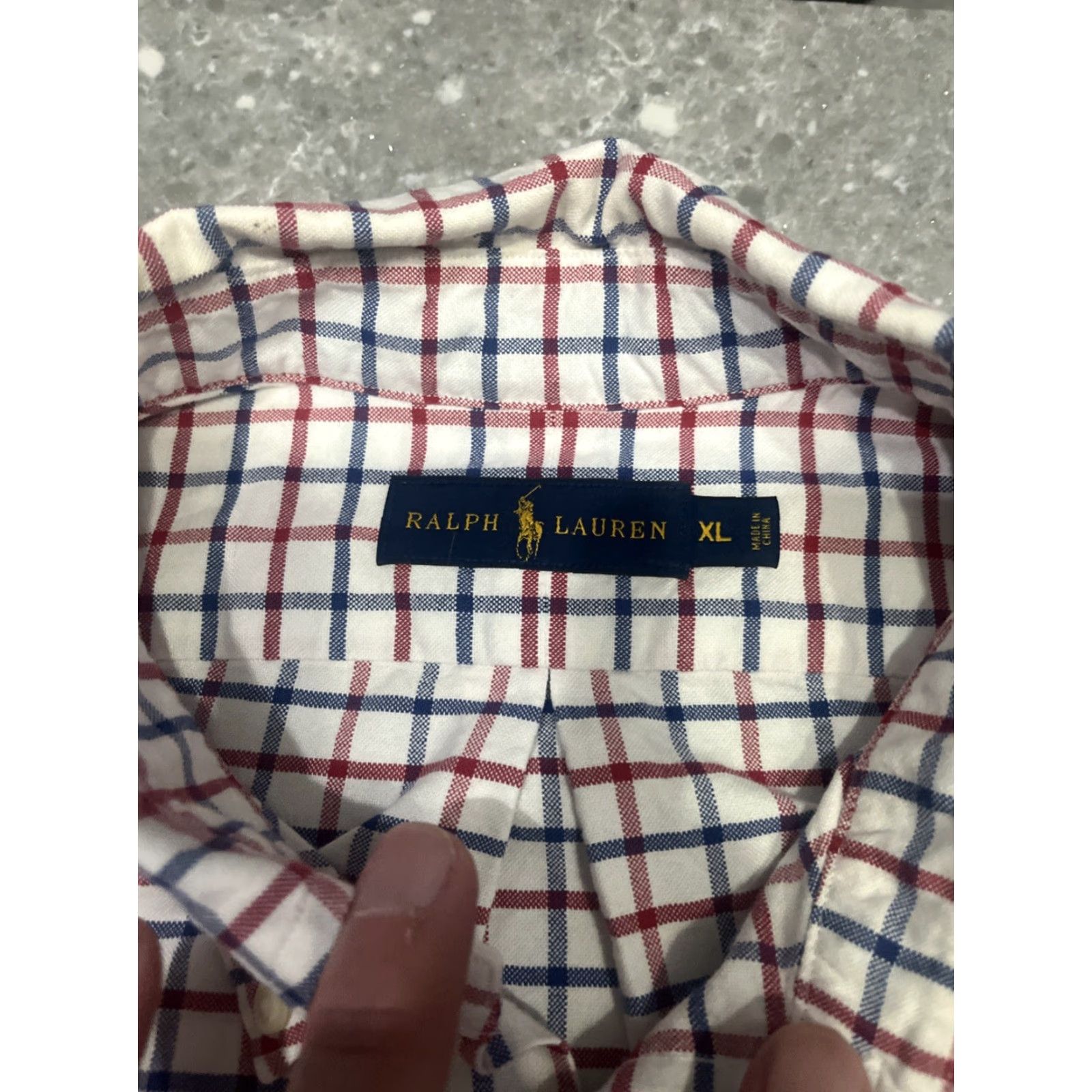 Ralph Lauren Ralph Lauren Shirt Mens XL White Blue Check Classic Fit Button-Down Collar Polo Embroidered Button Up Size US XL / EU 56 / 4 - 3 Thumbnail