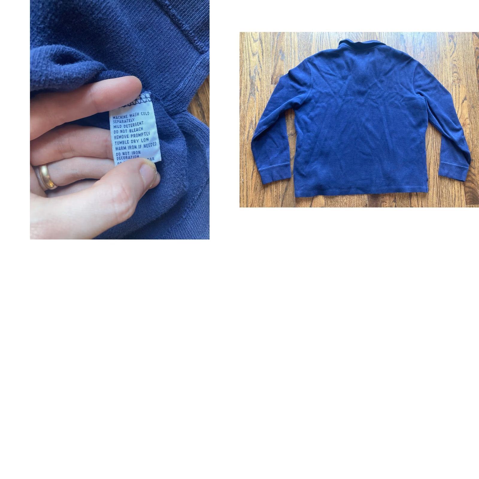 Polo Ralph Lauren VINTAGE Polo Ralph Lauren Mens L 1/4 Sweater Knit Pullover Navy Blue Cotton Small Pony Size US L / EU 52-54 / 3 - 8 Thumbnail
