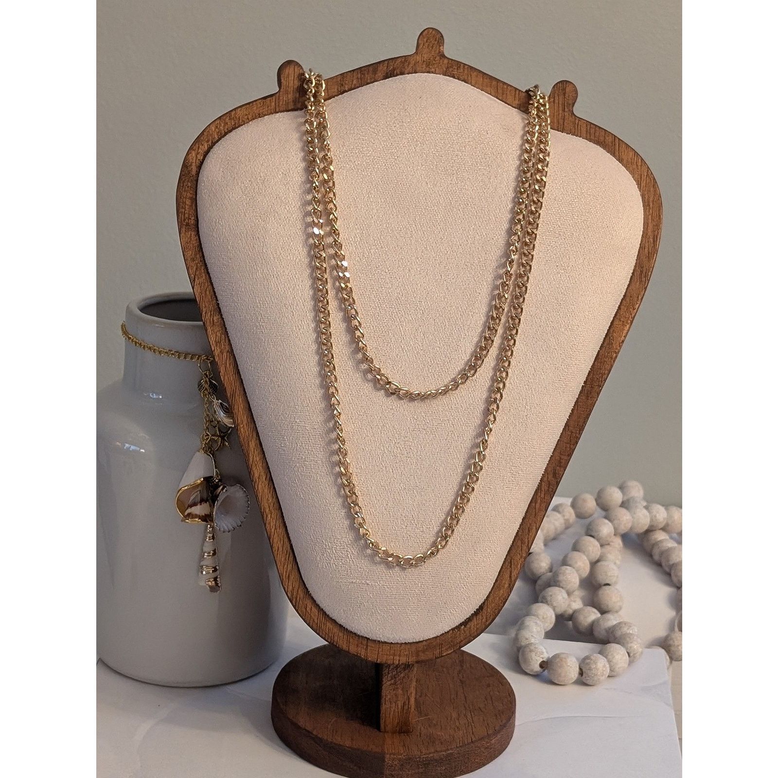 Vintage VTG 1980s 46" Gold-Tone Diamond-Cut Curb Link Chain Necklace Size ONE SIZE - 1 Thumbnail