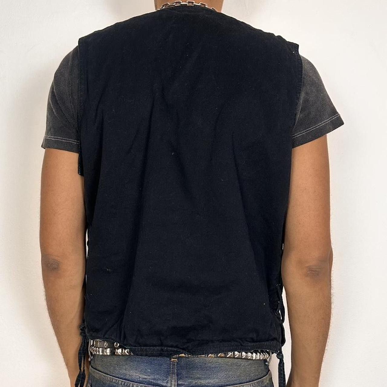 Vintage Vintage Black Denim Biker Vest - Large Size US L / EU 52-54 / 3 - 5 Thumbnail