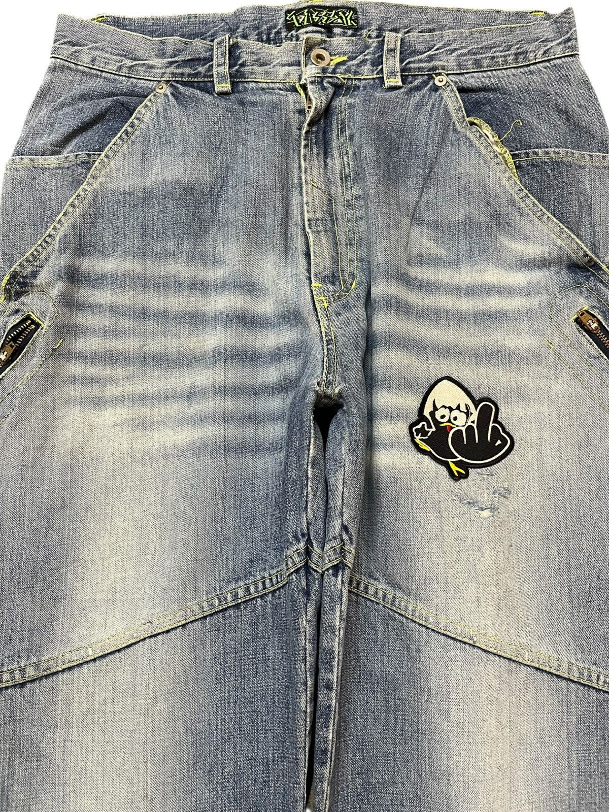 Bassike Vintage Bassayk Baggy Skater Wide Leg Faded Denim Size US 33 - 2 Thumbnail