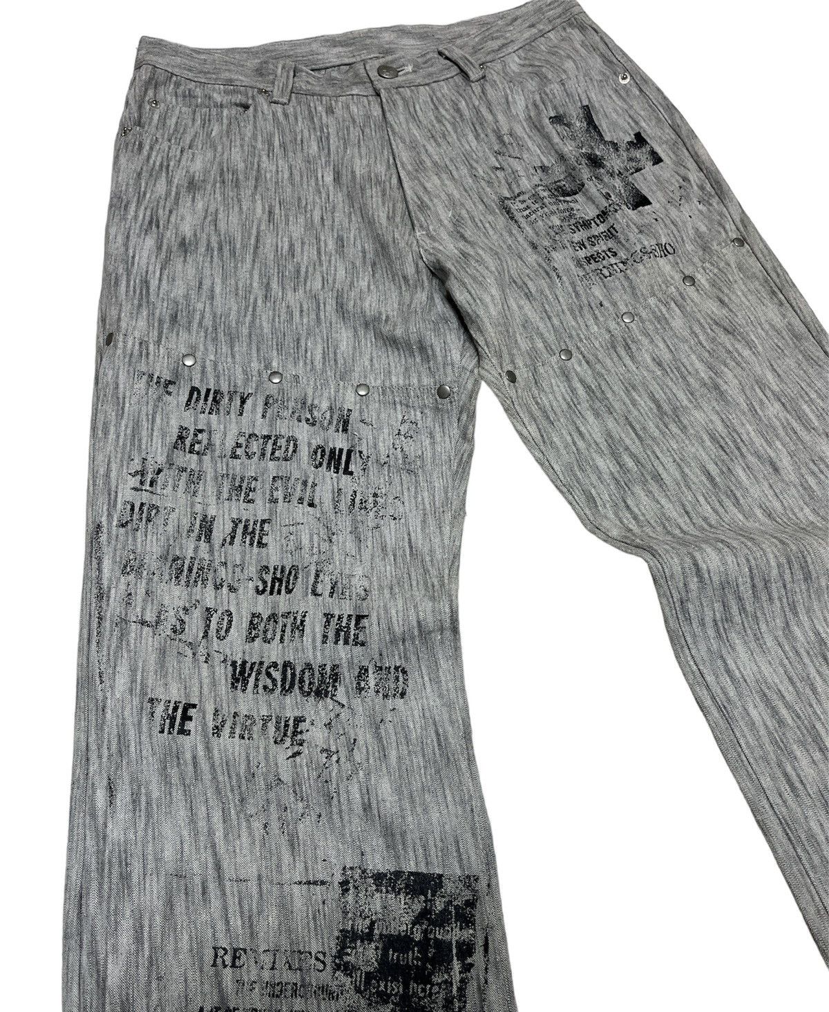 In The Attic Bernings Sho Designer Denim Flare Zipper Leg Pants Size US 29 - 3 Thumbnail