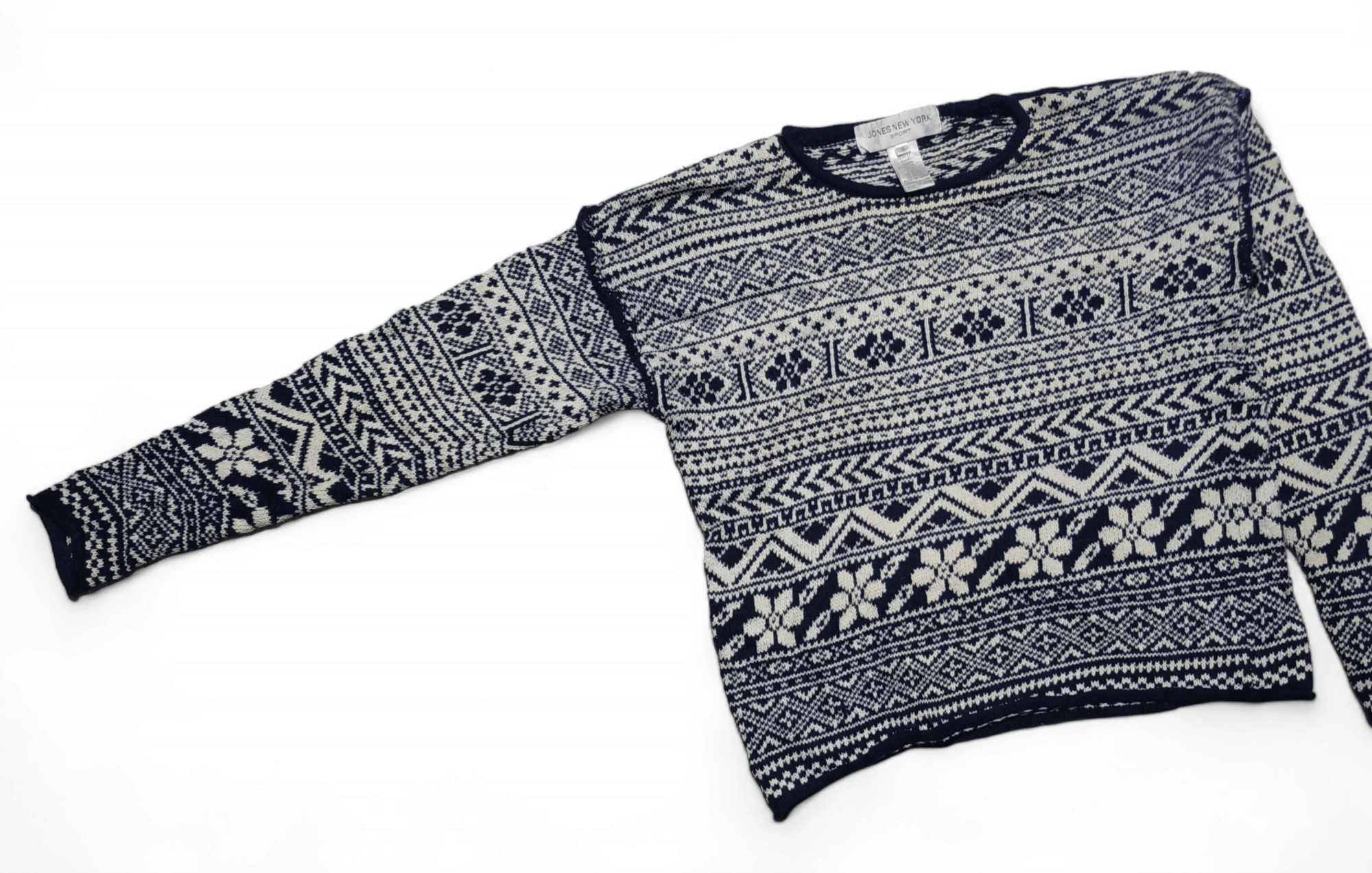 Jones New York Vintage 90s JONES NEWYORK Women's Aztec Motifs Knit Sweater Size S / US 4 / IT 40 - 3 Thumbnail