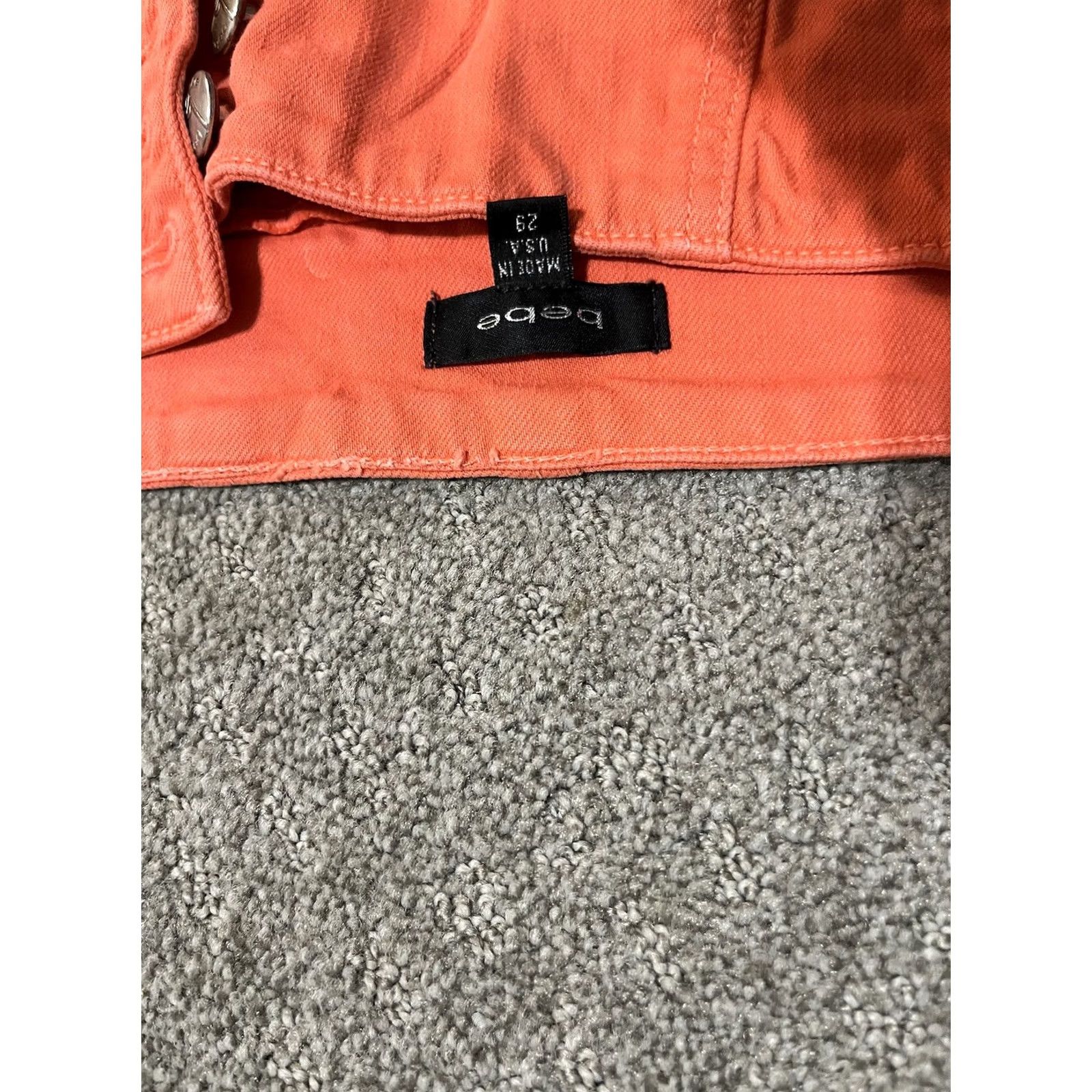 Bebe bebe Shorts Women's Size 29 Orange Denim Summer Valentine’s Size 29" - 3 Thumbnail