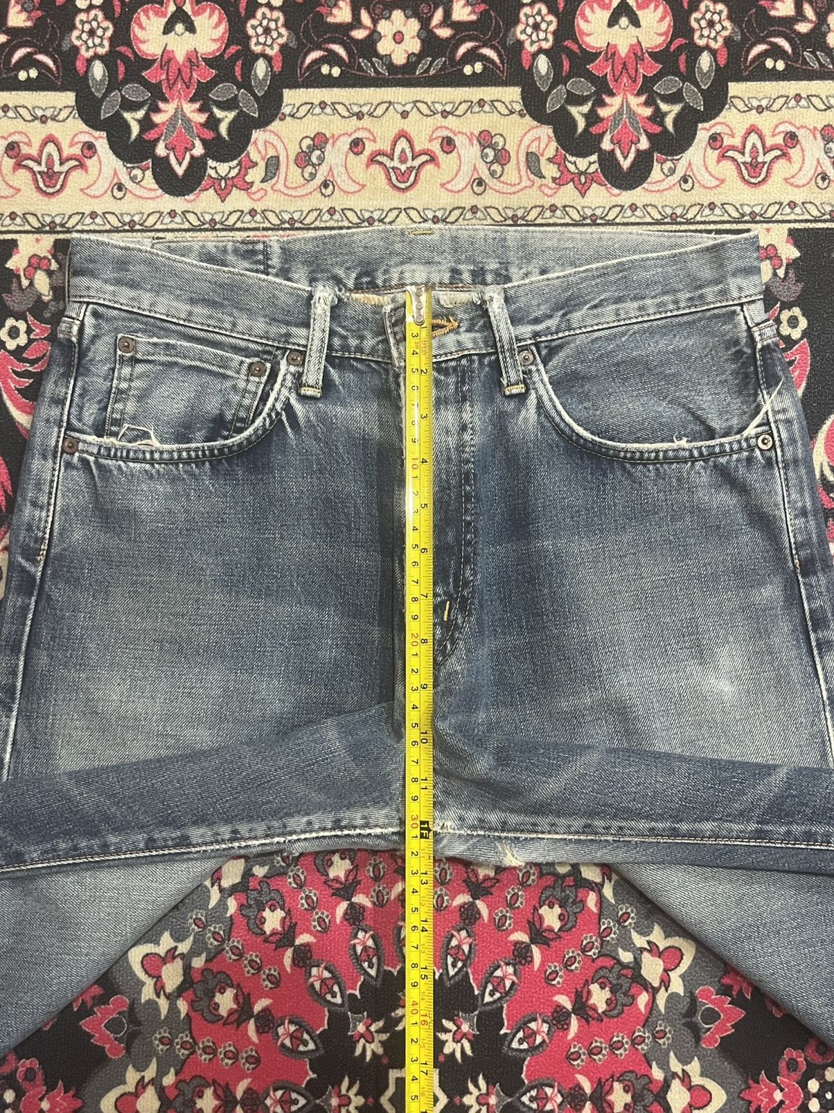 Edwin Vintage Edwin 505X Blue Washed Selvedge Frayed Leg Jeans Size US 32 / EU 48 - 18 Thumbnail