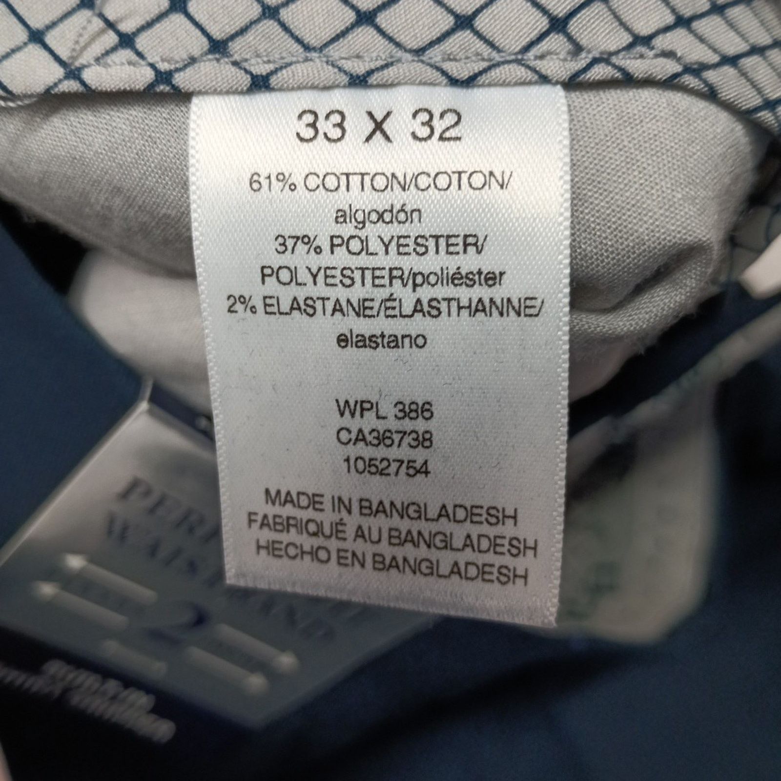 Haggar Haggar Premium Iron Free Khakis Men's 33x32 Blue Classic Fit Size US 33 - 6 Thumbnail