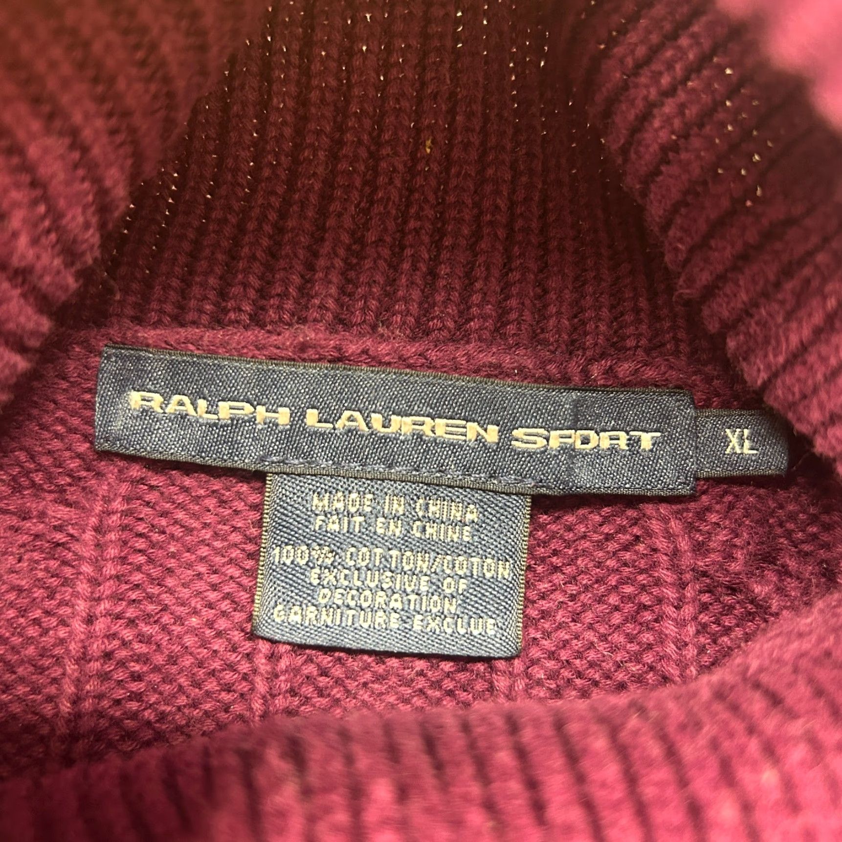 Polo Ralph Lauren Ralph Lauren Sport Sweater Women XL Purple Turtleneck Cable Knit Long Sleeve Pullover 90s Classic 80s Casual Workwear Knit Cotton Acrylic Knitwear Size XL / US 12-14 / IT 48-50 - 4 Thumbnail