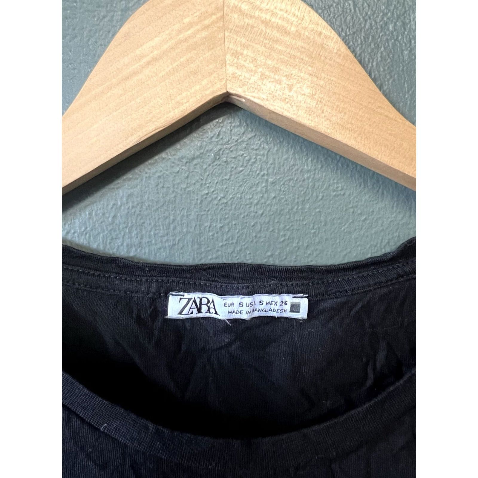 Zara Zara Womens Black Short Sleeve T-shirt size Small Size S / US 4 / IT 40 - 3 Thumbnail