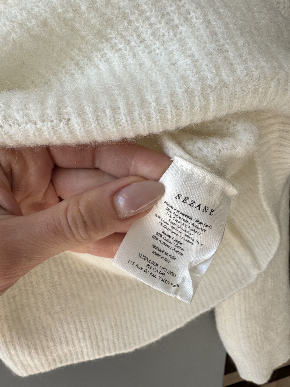 Sezane LA MAILLE SEZANE Kid Mohair Beige Jumper XS Size XS / US 0-2 / IT 36-38 - 5 Thumbnail