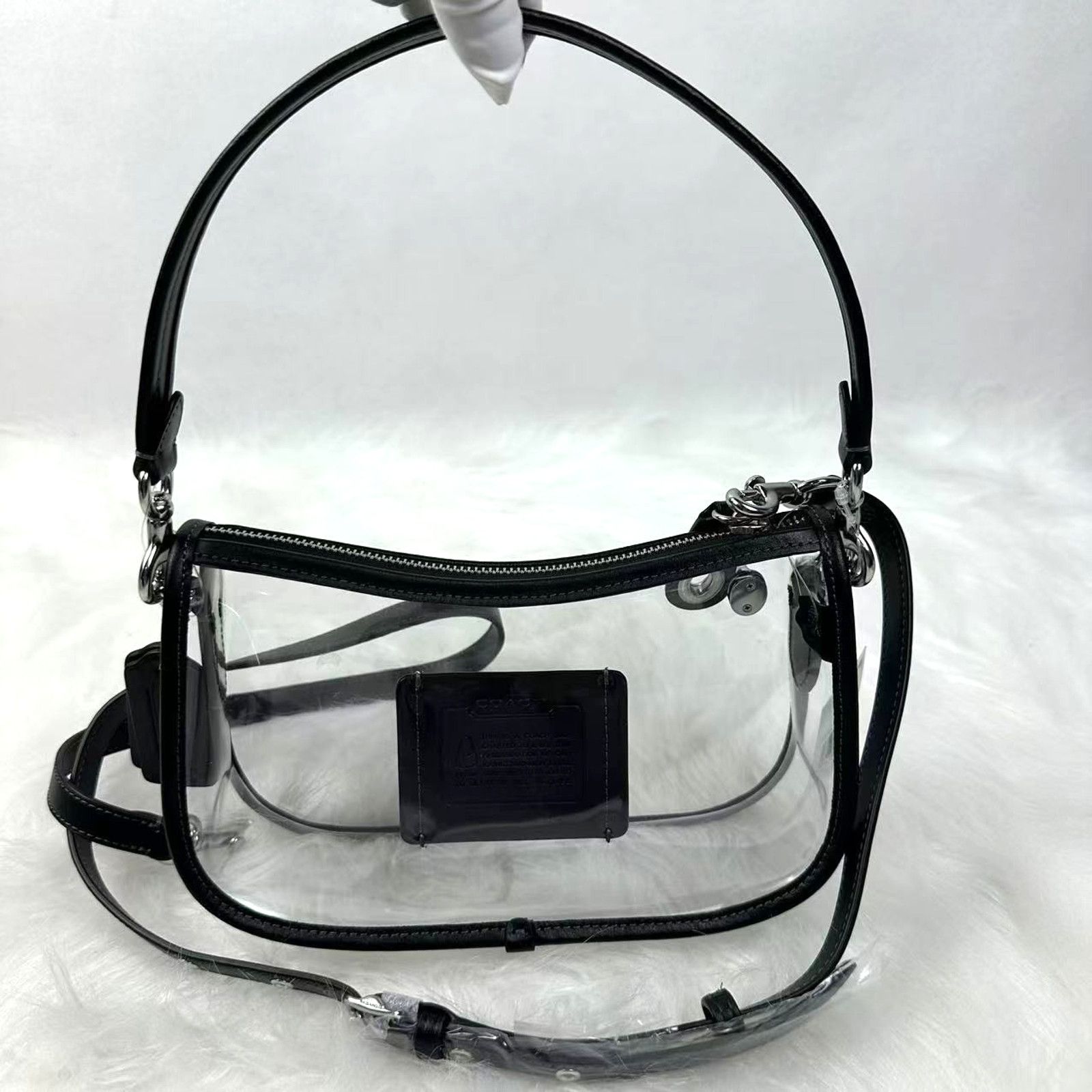 Coach Coach Stadium Swinger Clear Shoulder/Crossbody Silver/Black Size ONE SIZE - 1 Thumbnail