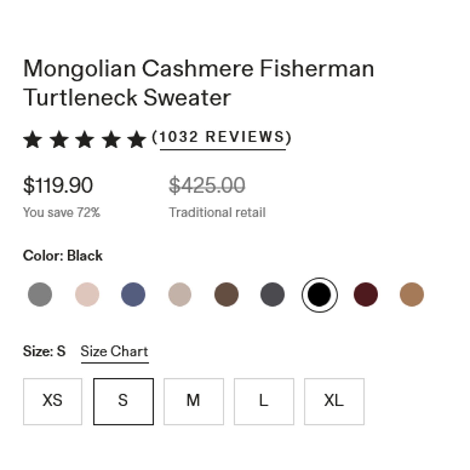 Quince Quince Cashmere Fisherman Turtleneck Sweater NWT XS Size S / US 4 / IT 40 - 6 Thumbnail