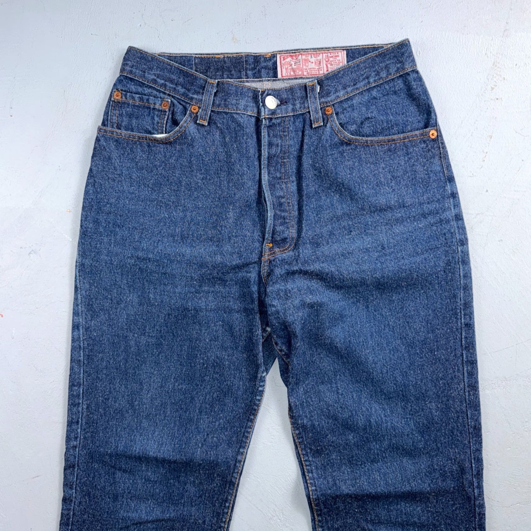 Levi's VINTAGE Levis 501 Jeans Sz 13 Act 28x32 USA 80s Straight Leg High Rise Blue Womens Size 34" / US 12 / IT 48 - 2 Thumbnail