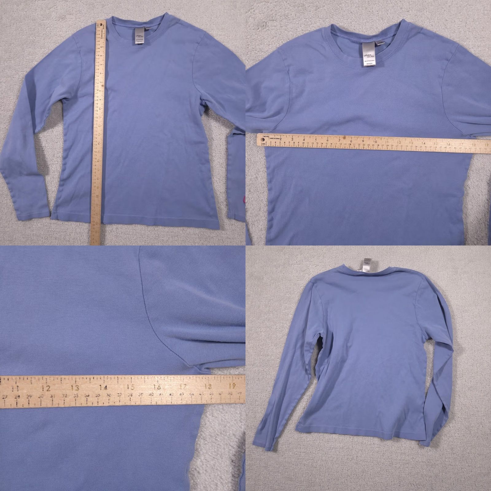 Vintage Urbane Scrubs Shirt Womens Large Blue Long Sleeve Knit Crewneck Cotton Tee Top Size L / US 10 / IT 46 - 8 Thumbnail