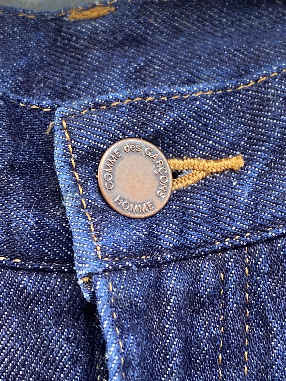 Comme des Garcons Homme AD1989 Comme Des Garcons Homme Raw Denim Leather Patch Pants Size US 28 / EU 44 - 8 Thumbnail