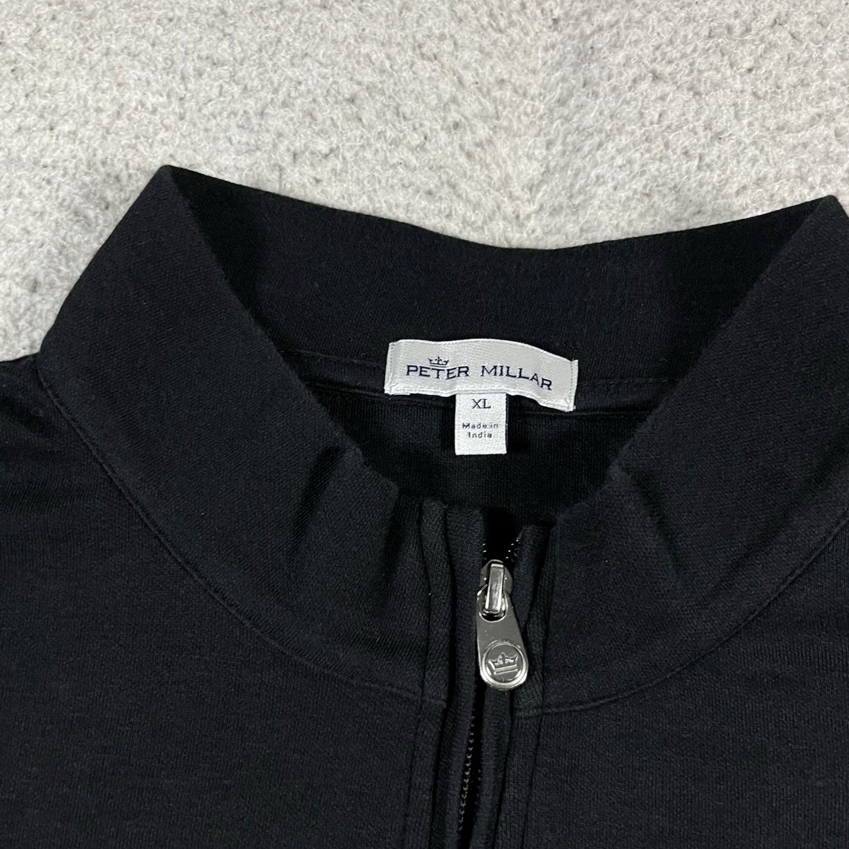 Peter Millar Peter Millar 1/4 Zip Pullover Mens XL Black Cotton Blend Stretch Golf Shirt Size US XL / EU 56 / 4 - 3 Thumbnail
