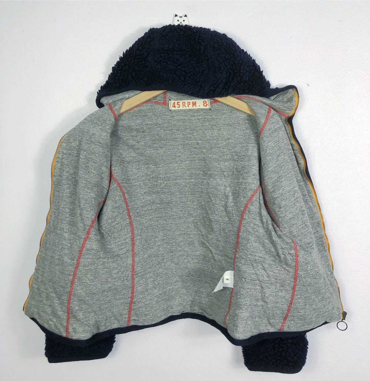 45rpm Rare 45RPM Japan Deep Pile Fleece Zipper Hoodie Size US S / EU 44-46 / 1 - 8 Thumbnail