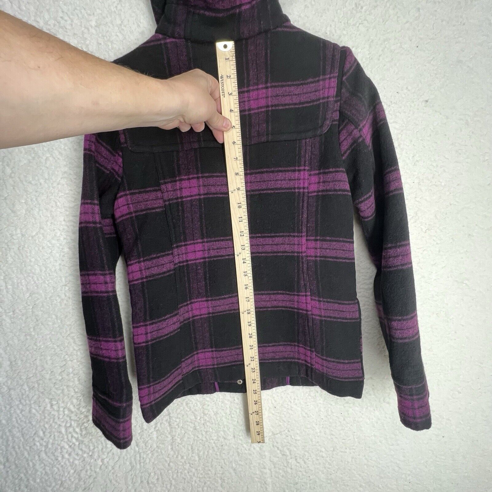 Aeropostale Aeropostale Eighty Seven Black & Purple Plaid Jacket Size S Size XS / US 0-2 / IT 36-38 - 8 Thumbnail