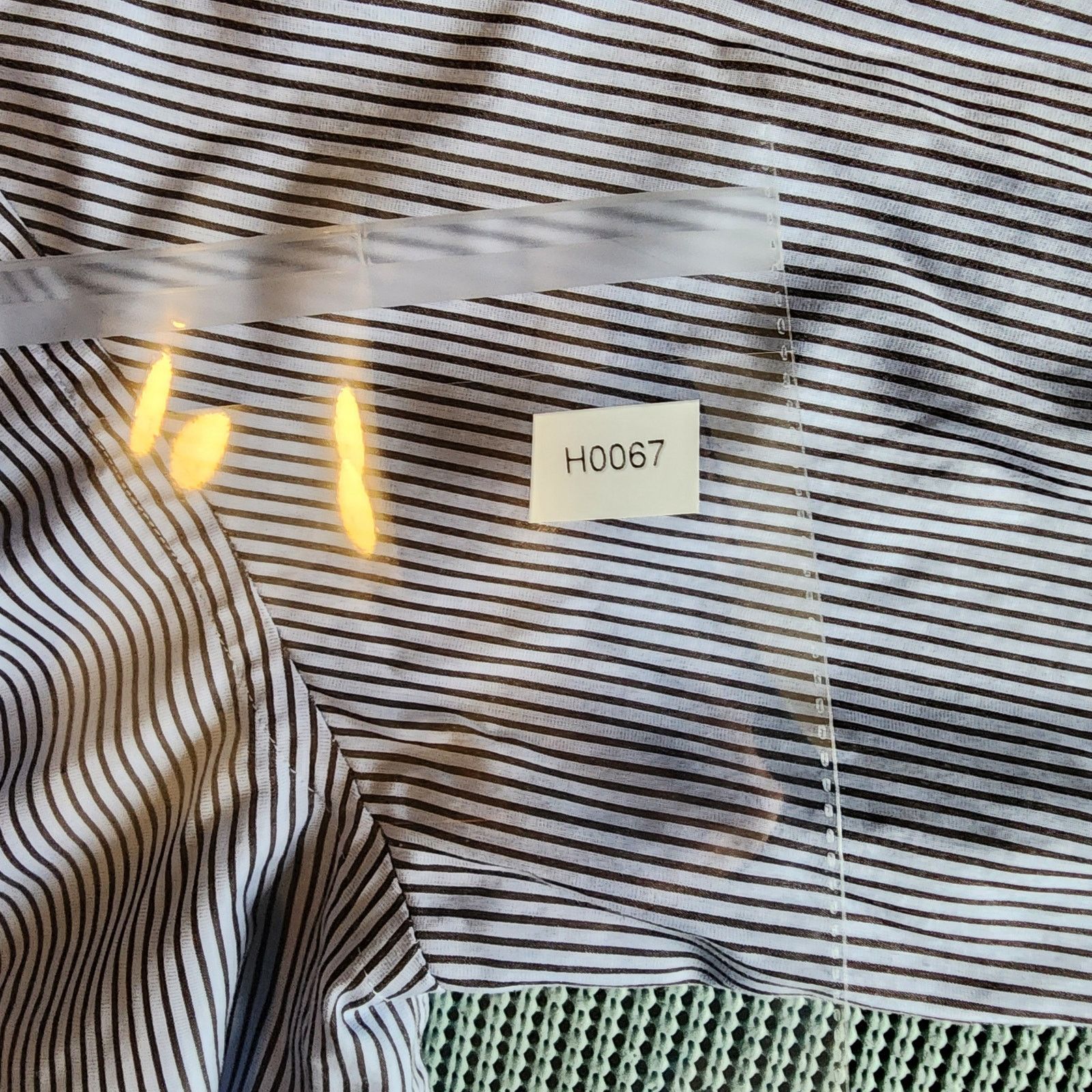 Hugo Boss Hugo Boss Blue White Striped Button-Up 16.5 Slim Fit Size US L / EU 52-54 / 3 - 8 Thumbnail