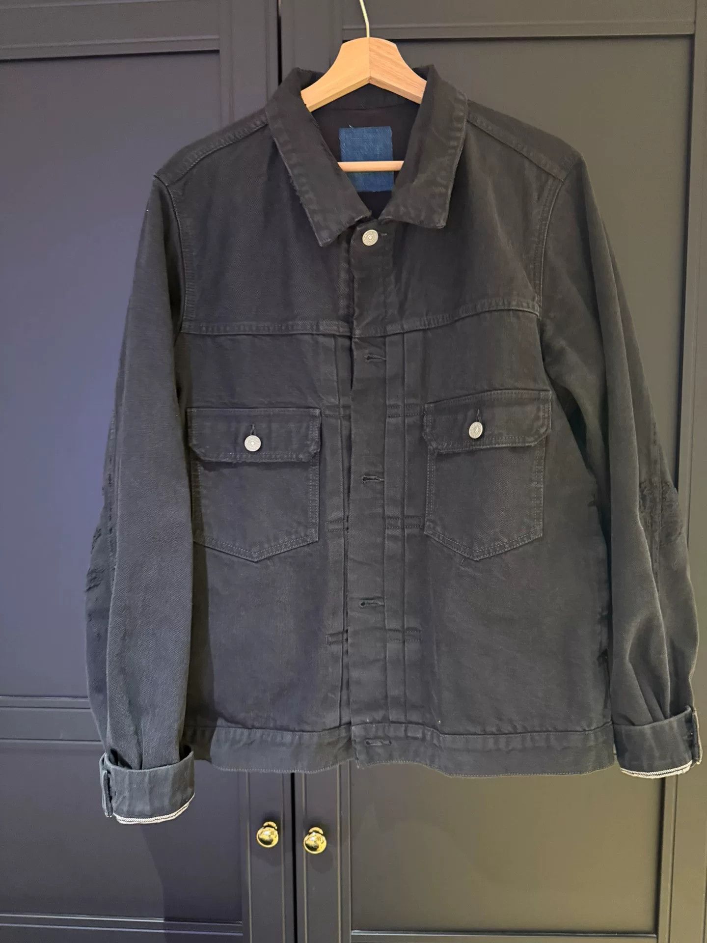 Visvim VISVIM 101 Black Damaged Denim Jacket Size US XXL / EU 58 / 5 - 1 Thumbnail