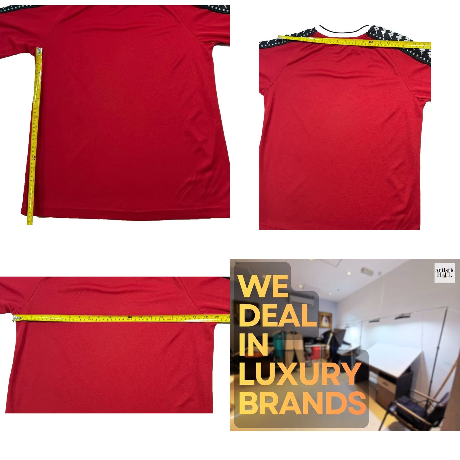 Kappa Kappa Men Red Banda Long Sleeve Shirt White Logo Taped Sleeves Stars Size M Size US M / EU 48-50 / 2 - 8 Thumbnail