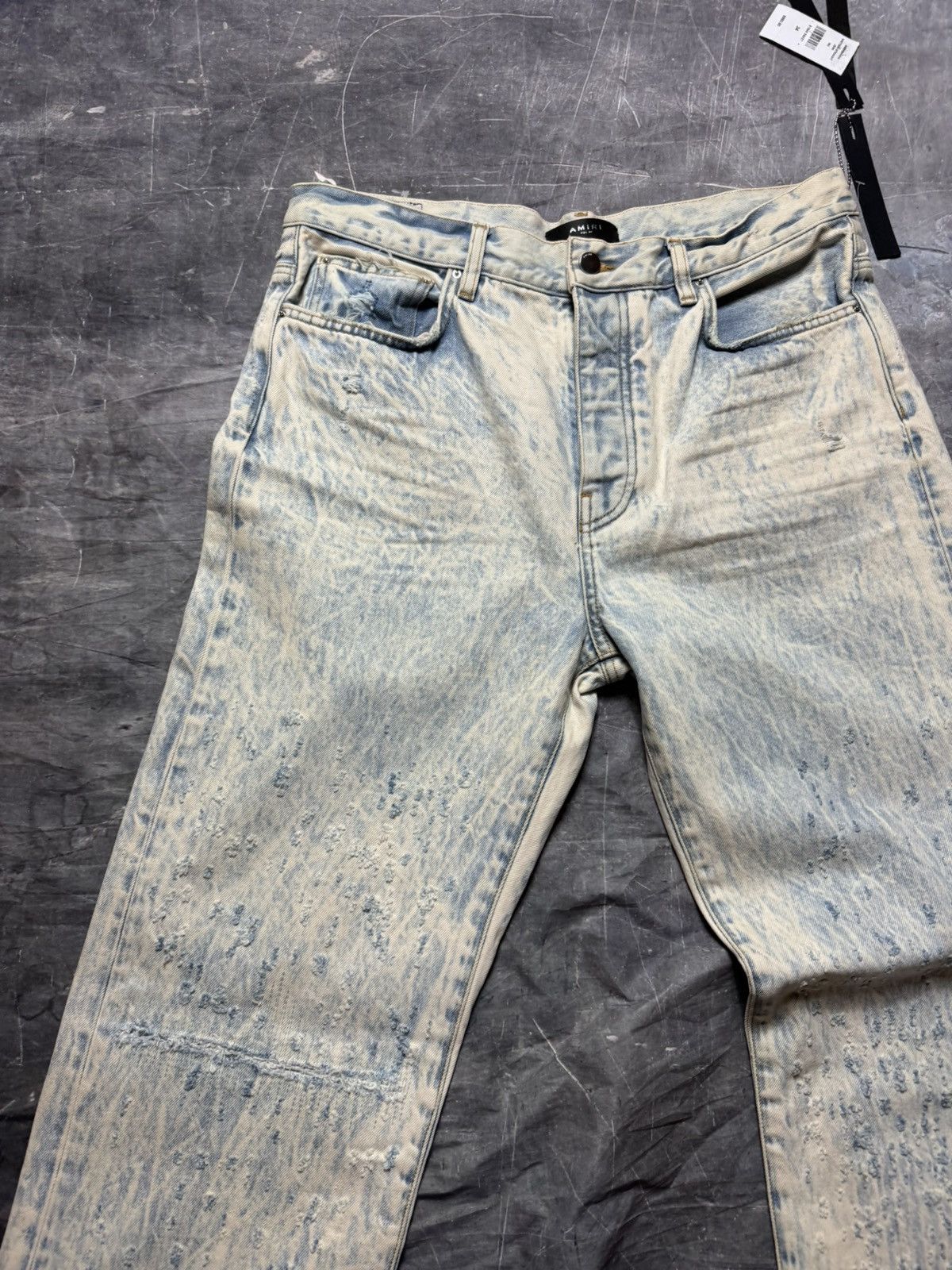 Amiri Amiri Shotgun Bleached Distressed Straight Fit Jeans Size US 34 / EU 50 - 3 Thumbnail