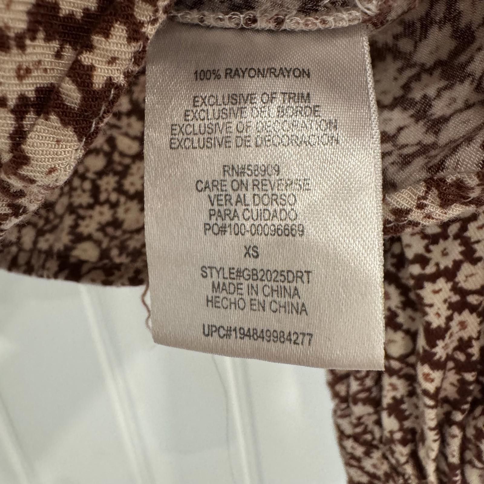 GB GB Women's Rayon Floral Print Blouse with Large Collar, XS Size XS / US 0-2 / IT 36-38 - 3 Thumbnail