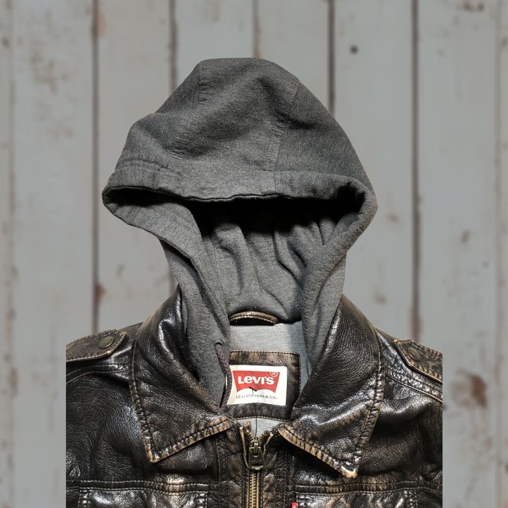 Levi's Levi's Jacket Mens M Brown Faux Leather Hooded Bomber Trucker Sherpa Zip Casual Travel Biker Motorcycle Vintage No Size US M / EU 48-50 / 2 - 1 Thumbnail