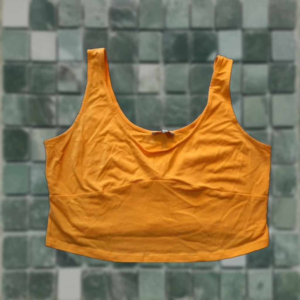 Vintage Charlotte Russe Women's Crop Top L Orange Sleeveless Shirt Size L / US 10 / IT 46 - 1 Thumbnail