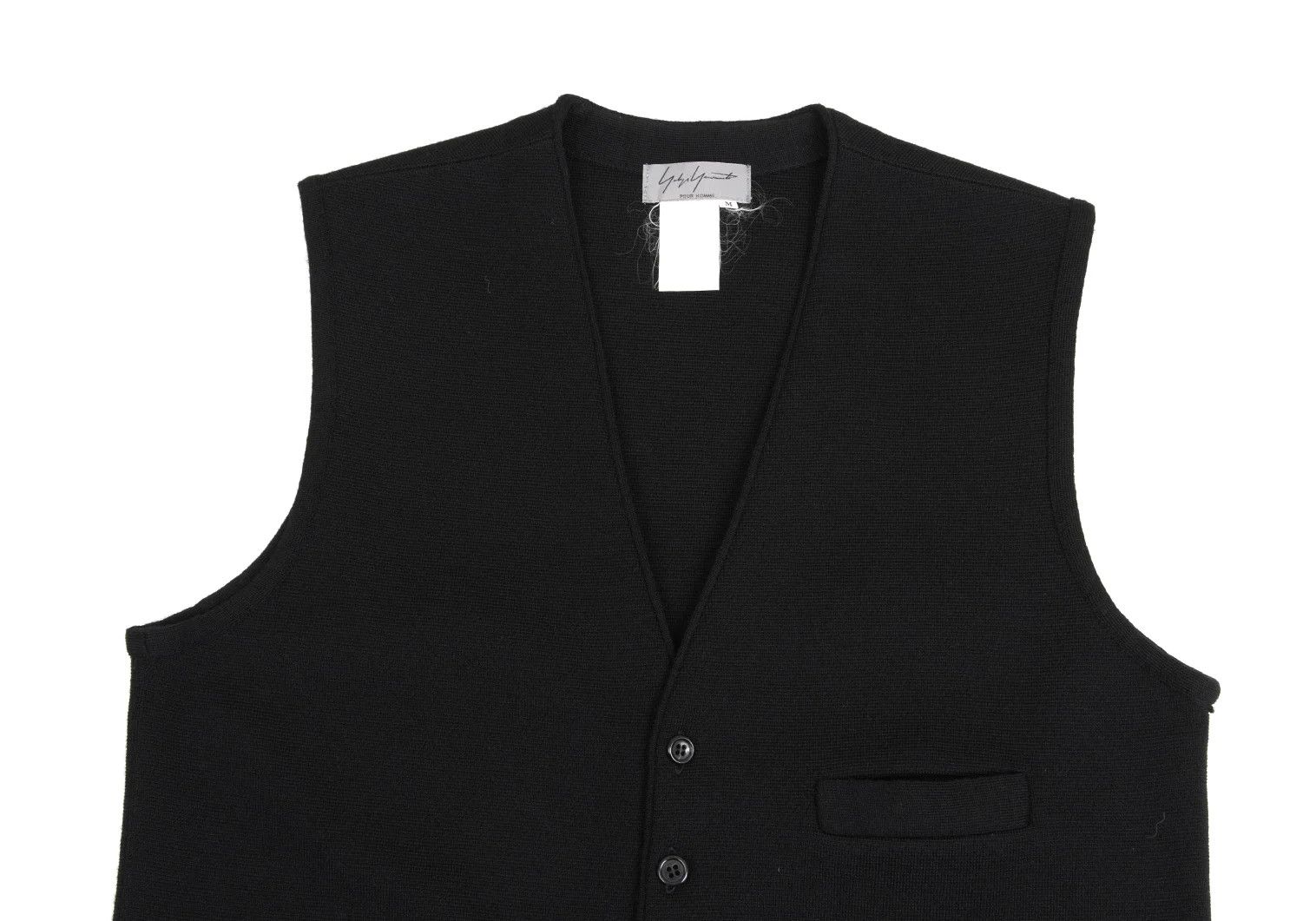 Yohji Yamamoto Yohji Yamamoto Wool Knit Vest Black M Size US M / EU 48-50 / 2 - 2 Thumbnail