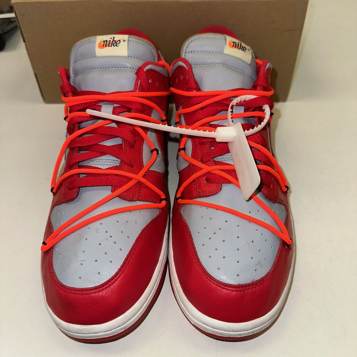Nike Size 15 - Nike Dunk Low x OFF-WHITE University Red 2019 Size US 15 / EU 48 - 4 Thumbnail