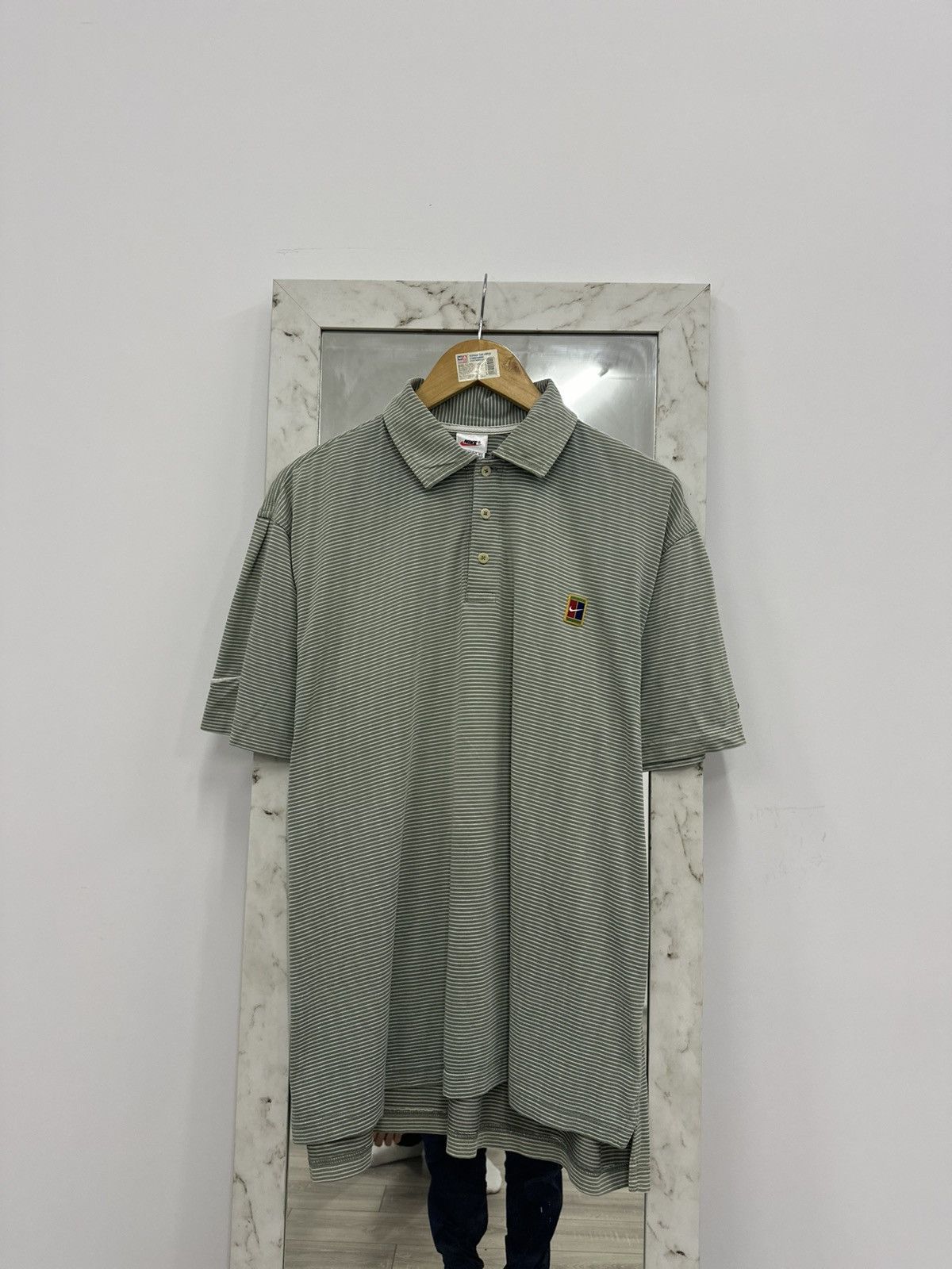 Nike Nike Stripped Court Tennis Polo Vintage 90s Size US L / EU 52-54 / 3 - 1 Thumbnail