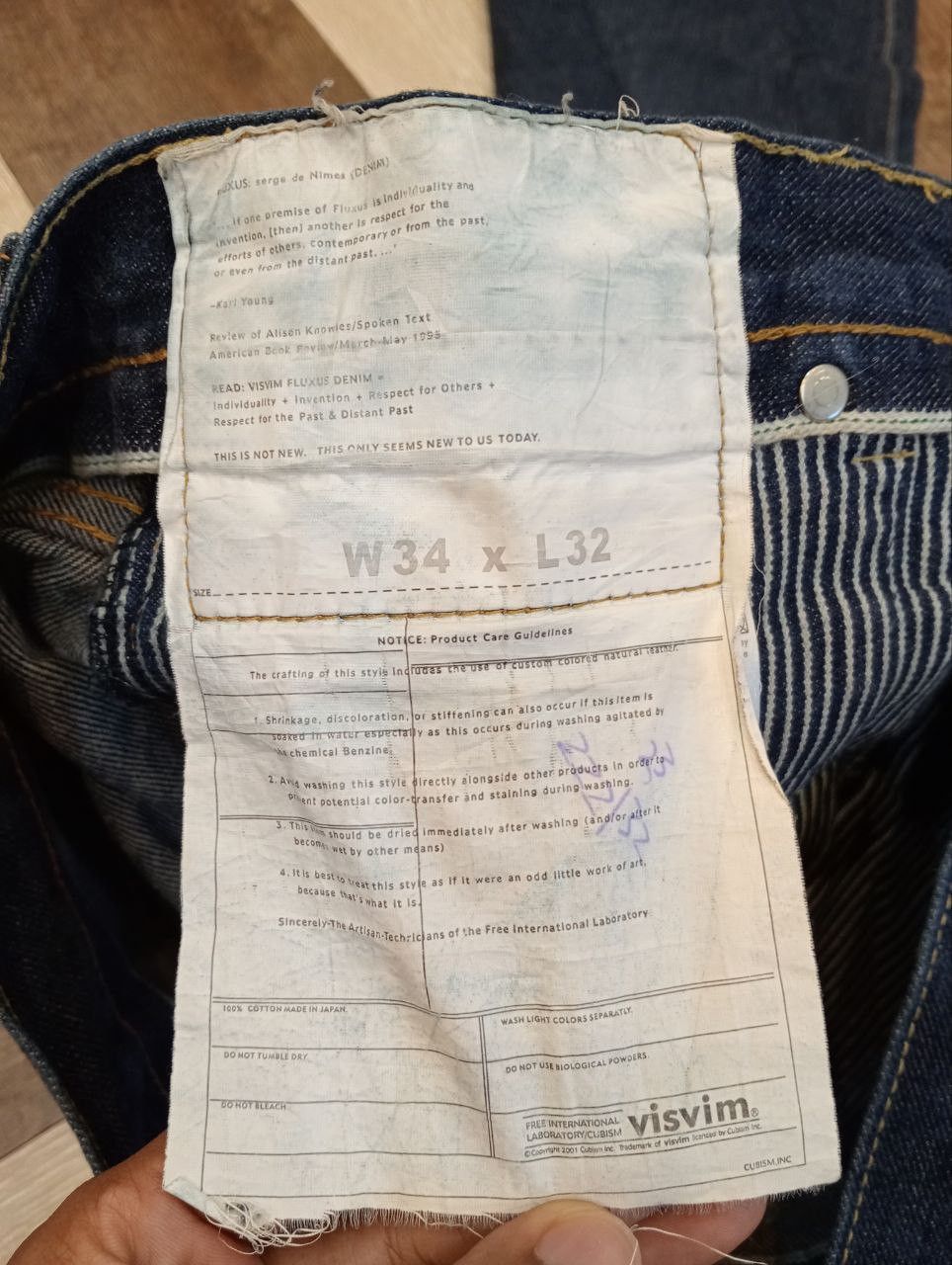 Visvim VISVIM FLUXUS SERGE DE NIMES SELVEDGE BAGGY DENIM PANTS Size US 34 / EU 50 - 22 Thumbnail