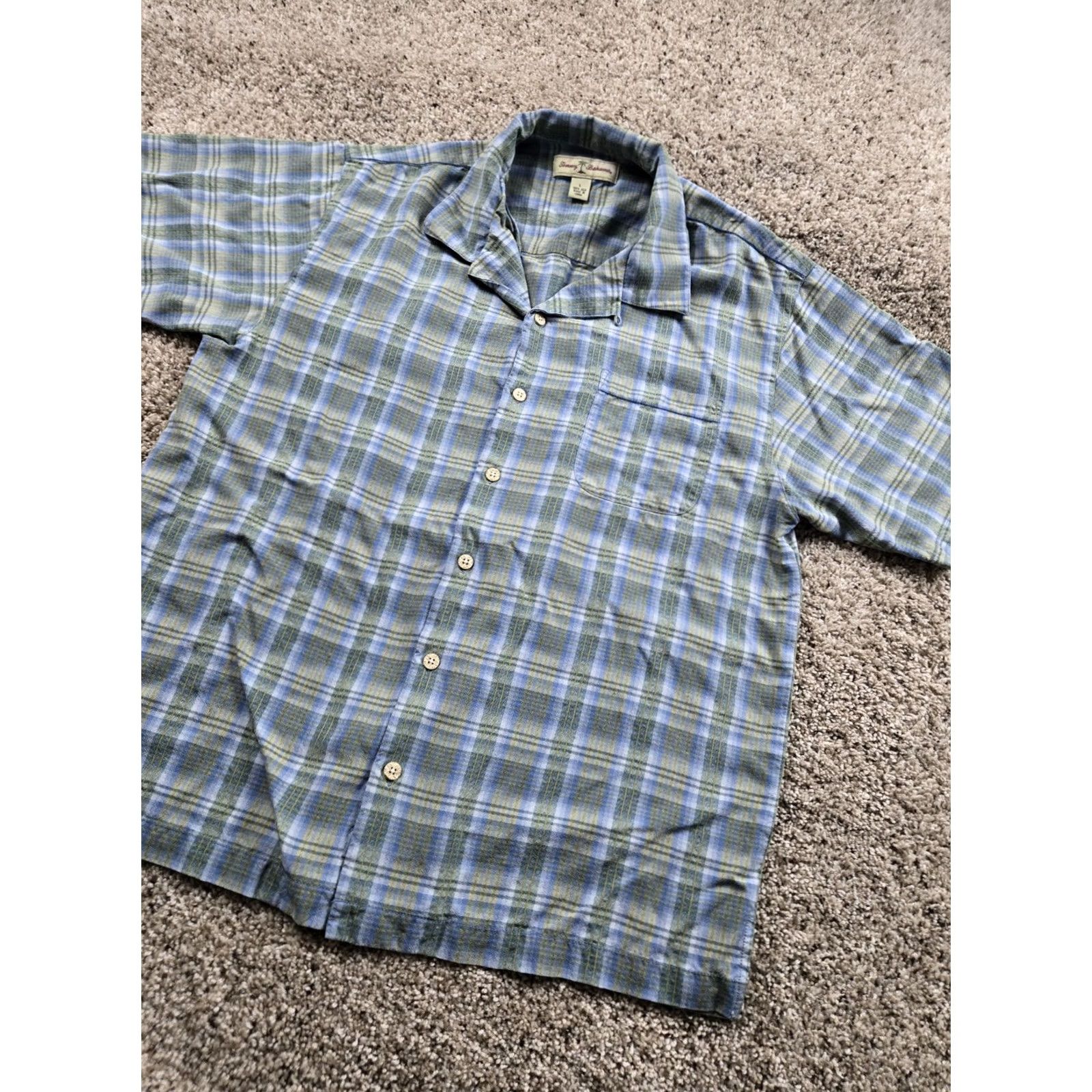 Tommy Bahama Tommy Bahama Shirt Large Mens 100% Silk Plaid Button Up Short Sleeve Pocket Size US L / EU 52-54 / 3 - 2 Thumbnail