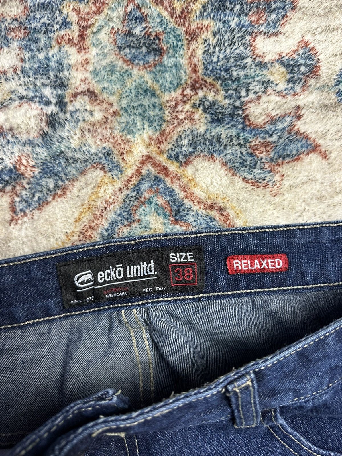 Ecko Unltd. Vintage Y2K Ecko Unltd Darkwash Baggy Blue Jeans Size 39 Size US 39 - 4 Thumbnail