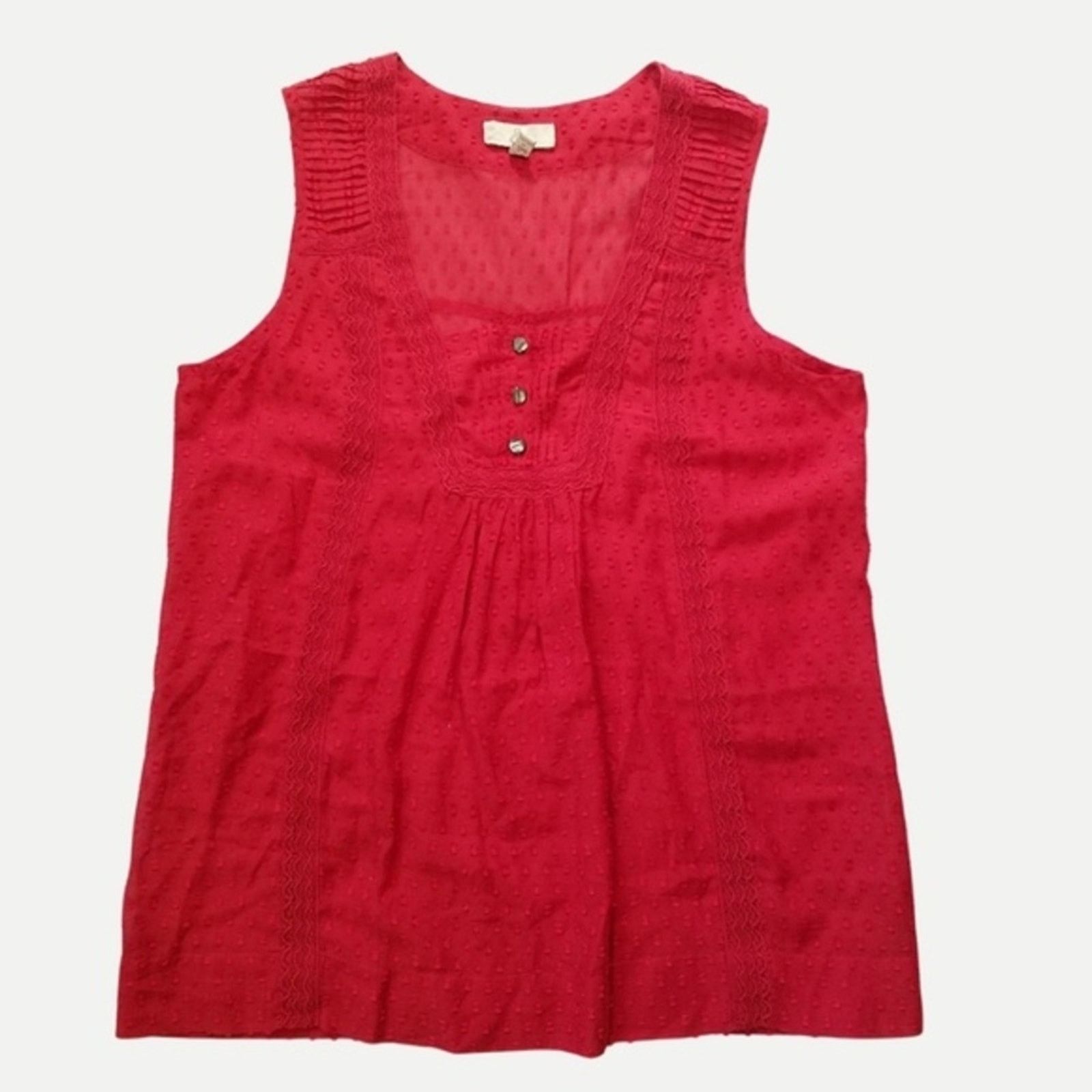 Joie Joie embroidered pintuck sleeveless blouse (size S) | red Size S / US 4 / IT 40 - 1 Thumbnail