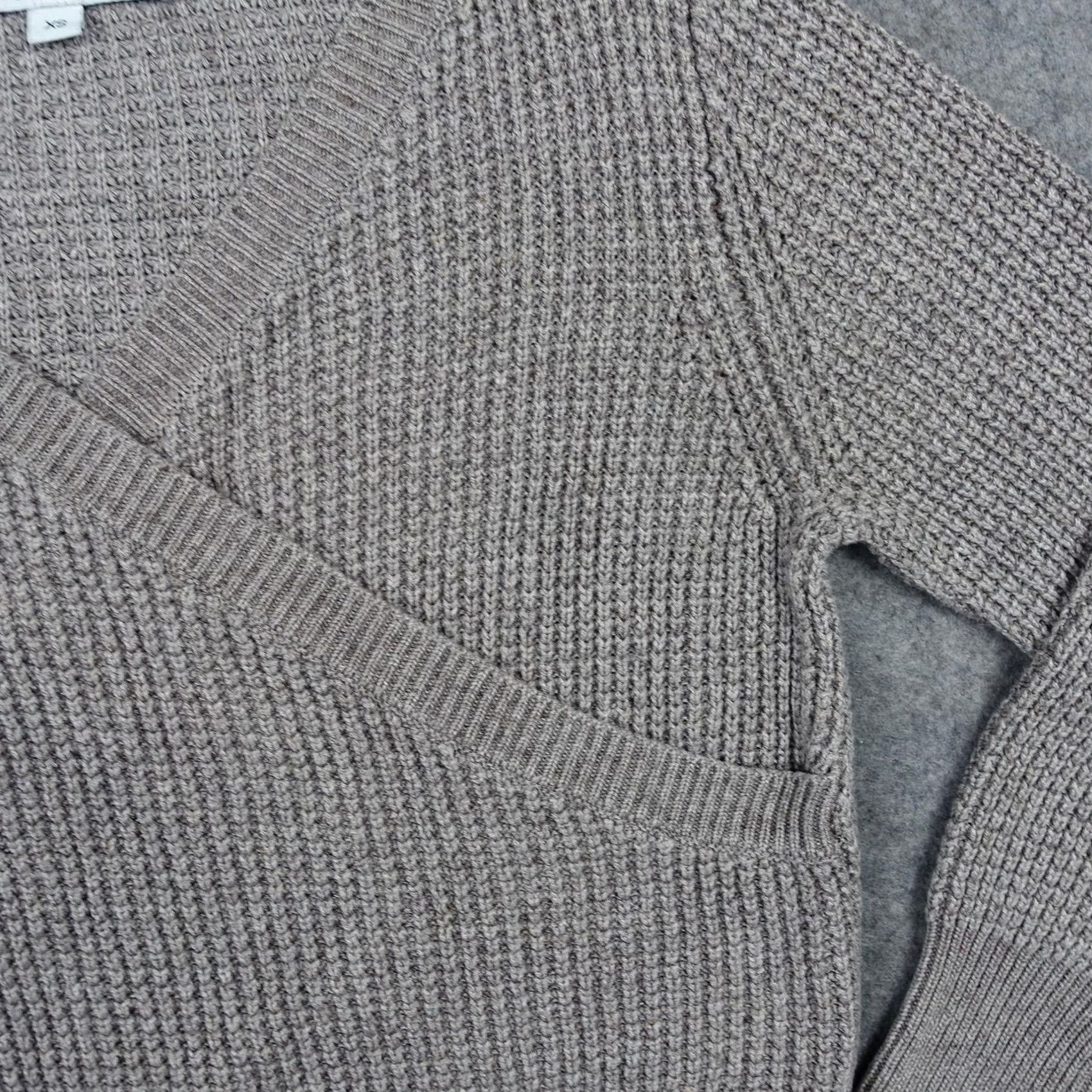 Vintage Callahan Sweater Womens XS Brown Wrap Front Surplice V Neck Waffle Knit Pullover Size XS / US 0-2 / IT 36-38 - 3 Thumbnail