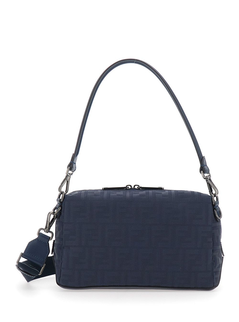 Fendi 'Lui Medium' Blue Shoulder Bag with FF All-Over Motif in Tech Fabric Man Size ONE SIZE - 1 Thumbnail