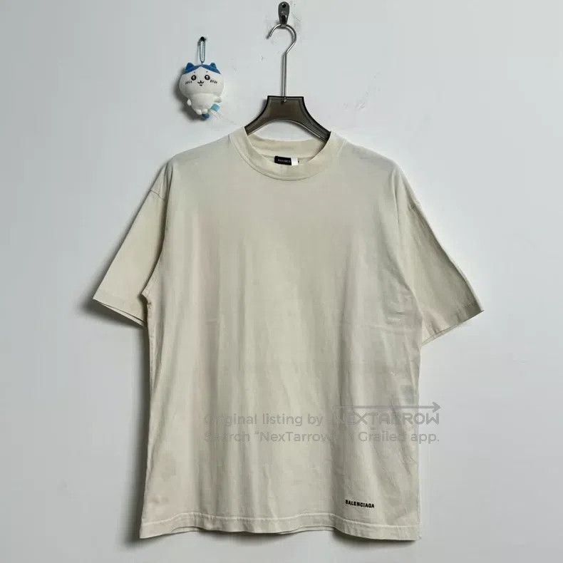 Balenciaga Balenciaga White Hem Letter Embroidered Logo Short Sleeve Size US XS / EU 42 / 0 - 1 Thumbnail
