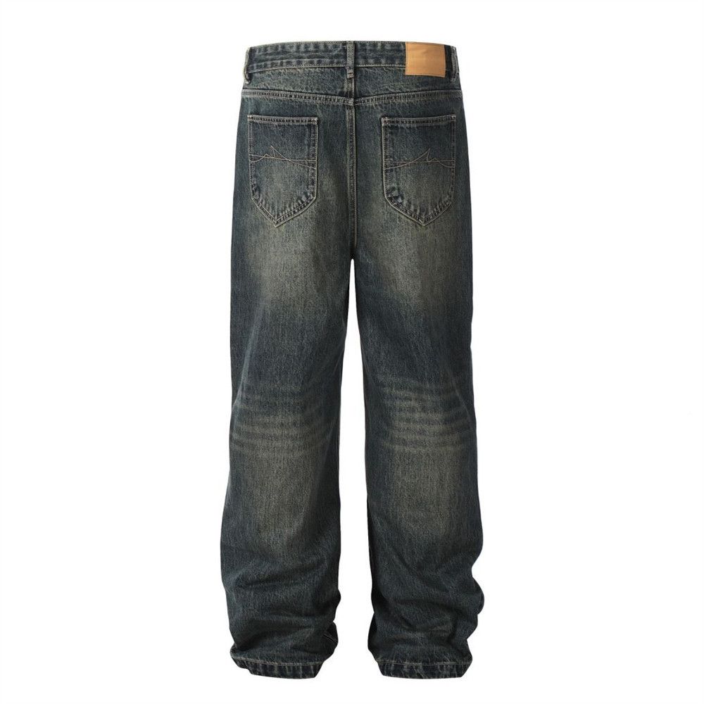 Japanese Brand × Jean Washed distressed loose casual straight-leg printed jeans Size US 32 / EU 48 - 2 Thumbnail