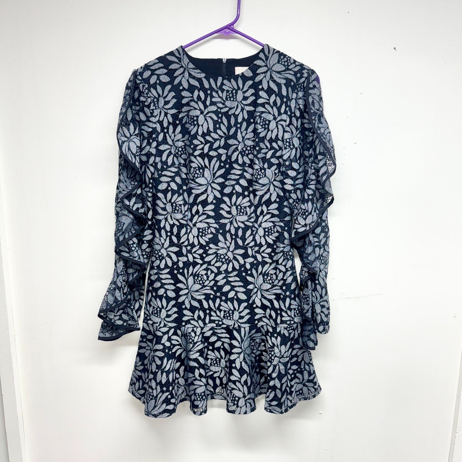 Other Keepsake The Label Engage Navy Blue Lace Long Sleeve Dress S Size S / US 4 / IT 40 - 2 Thumbnail