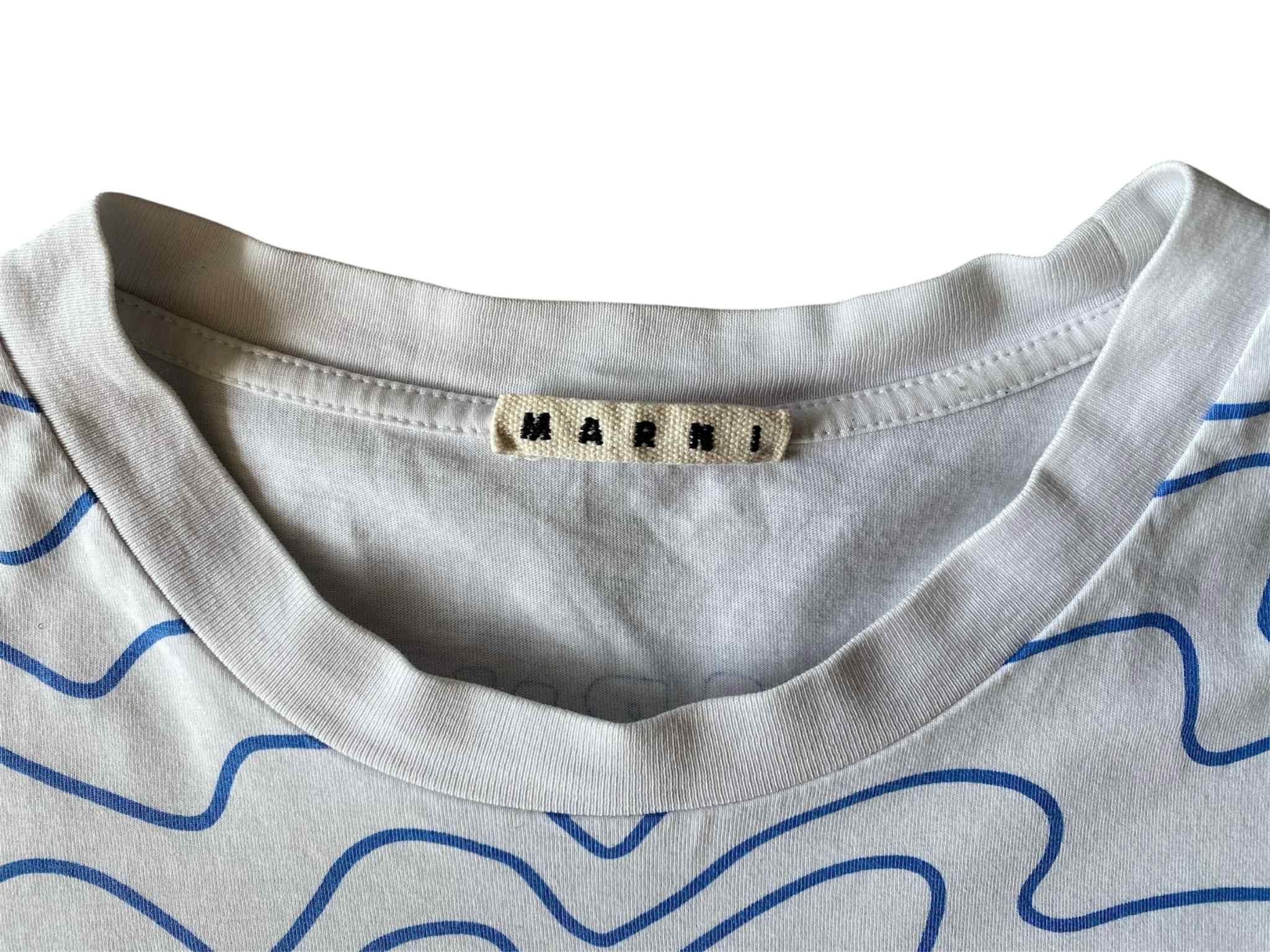 Marni Marni Floral White And Blue Tee Big Flower Size US M / EU 48-50 / 2 - 4 Thumbnail